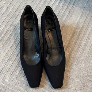 Stuart Weitzman Black Square-Toe Heels